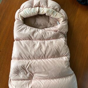 Moncler Baby pink down best stroller sleeping bag